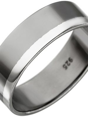 SIGO Ring 925 Sterling Silber anthrazit rhodiniert Silberring