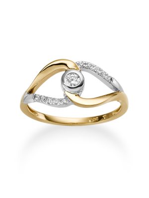 ELLA Juwelen Ring - 52 585 Gold, Zirkonia bicolor