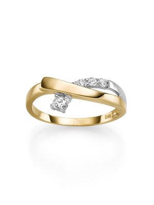 ELLA Juwelen Ring - 58 585 Gold, Zirkonia bicolor