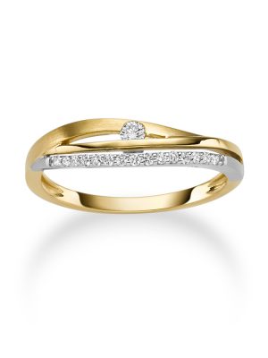 ELLA Juwelen Ring - V114-R 585 Gold, Zirkonia bicolor