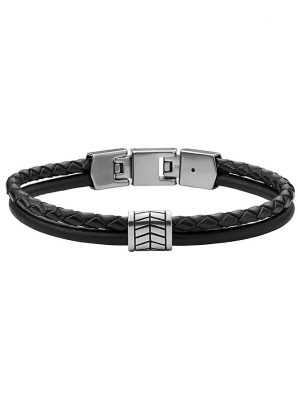 Fossil Armband JF03848040 Leder, Edelstahl