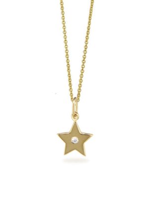 Jeberg Halskette - 45 cm 925 Silber vergoldet, Zirkonia gold