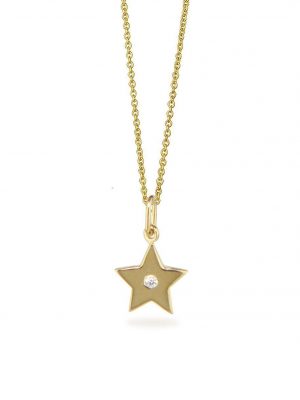 Jeberg Halskette - Mini Star - 4770 925 Silber vergoldet, Zirkonia gold