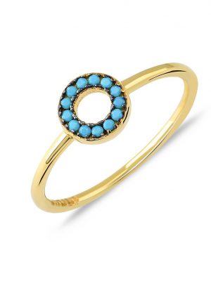 Kurshuni Ring - 56 925 Silber vergoldet, Zirkonia gold