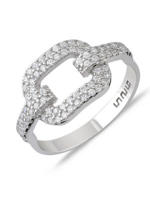 Kurshuni Ring - Link - KR866-6-RH 925 Silber, Zirkonia silber