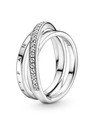 Pandora Ring - Crossover Pavé - 199057C01 925 Silber, Zirkonia silber