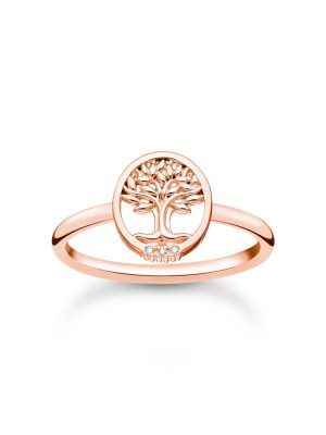 Thomas Sabo Ring - 52 925 Silber vergoldet, Zirkonia roségold