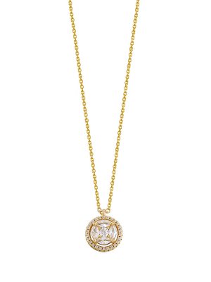XENOX Halskette - Circle Halo - XS7065G 925 Silber vergoldet, Zirkonia gold