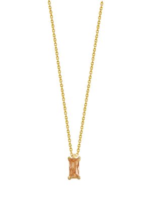 XENOX Halskette - Fancy Cut - XS6028G 925 Silber vergoldet, Zirkonia gold