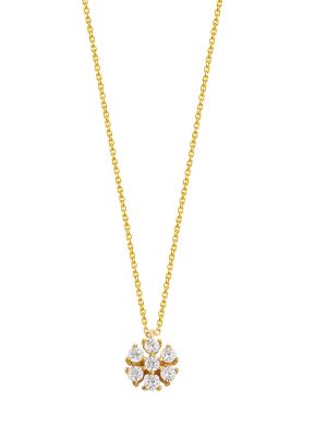 XENOX Halskette - Fancy Cut - XS6085G 925 Silber vergoldet, Zirkonia gold