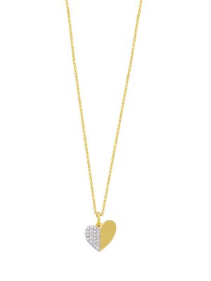 XENOX Halskette - Love Story - XS3610G 925 Silber vergoldet, Zirkonia gold