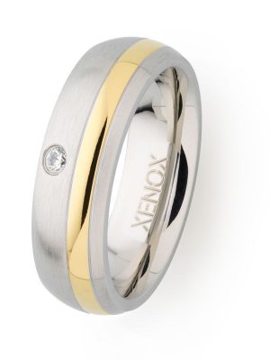 XENOX Ring - Xenox and Friends - X1681 Edelstahl, Zirkonia silber