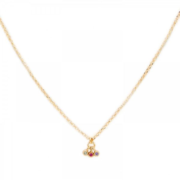 Luca Lorenzini Halskette - Rainbow - CLB692-M2 925 Silber vergoldet, Zirkonia gold