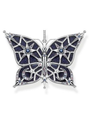Thomas Sabo Anhänger - Schmetterling Stern & Mond - PE925-945-7 925 Silber, Zirkonia schwarz