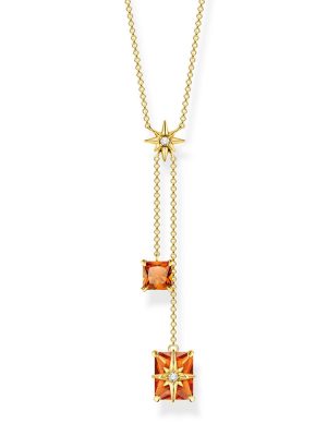 Thomas Sabo Halskette - KE1956-971-8-L45V 925 Silber vergoldet, Zirkonia orange