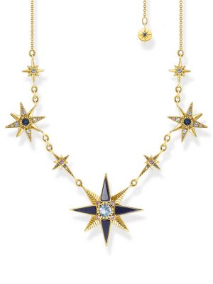 Thomas Sabo Halskette - Royalty Sterne - KE2118-963-7-L45V 925 Silber vergoldet, Zirkonia gold