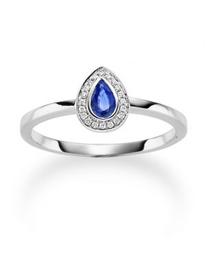 ELLA Juwelen Ring - 52 585 Gold, Diamant, Edelstein blau