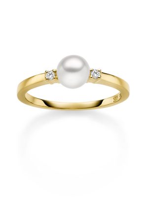 ELLA Juwelen Ring - V81-R 585 Gold, Diamant, Süßwasserperle gold
