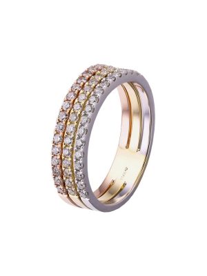 Stardiamant Ring - D6554GWR/54 585 Gold tricolor