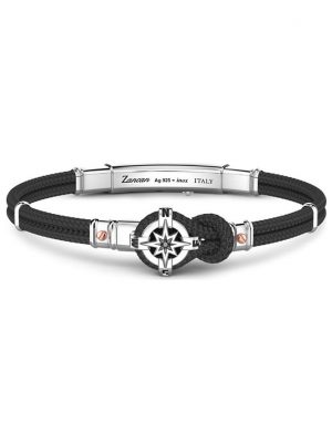 Zancan Armband EXB864R-NE Textil, 925er Silber, Edelstahl
