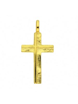 585 Gold Kreuz Anhänger - Set mit Halskette 1001 Diamonds gold