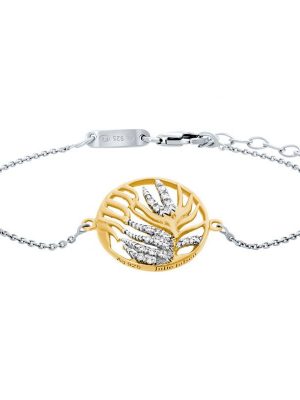 Julie Julsen Armband - Palmenblatt - JJBR0837.3 925 Silber, 925 Silber vergoldet, Zirkonia gold