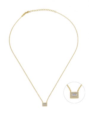 Kurshuni Halskette - Brigitte - KR1002-2-AU 925 Silber vergoldet, Zirkonia gold