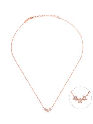Kurshuni Halskette - Heka - KR968-2-RG 925 Silber vergoldet, Zirkonia roségold