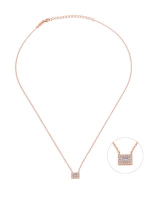 Kurshuni Halskette - KR1002-2-RG 925 Silber vergoldet, Zirkonia roségold