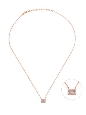 Kurshuni Halskette - KR1002-2-RG 925 Silber vergoldet, Zirkonia roségold