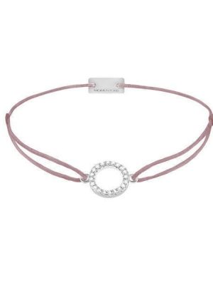 Momentoss Filo Armband - Kreis - 21203477 925 Silber vergoldet, Textil, Zirkonia rosa