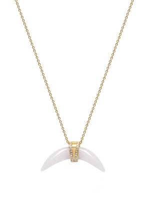 Nialaya Halskette - Mother Of Pearl Horn - WNECK_050 Edelstahl vergoldet, Zirkonia gold