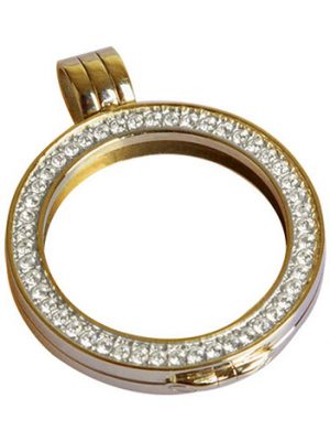 Quoins Anhänger Rahmen PVD vergoldet mit Swarovski, S