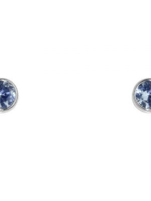 Schneider Basic Ohrstecker - Weißgold - Blauer Zirkon klein - ZS36 blau