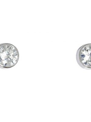 Schneider Basic Ohrstecker - Weißgold - Zylinder mit Zirkon mittel - ZS13 weißgold