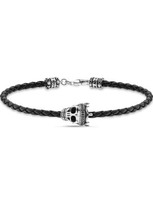 Thomas Sabo Armband - A2014-805-11-L19 925 Silber, Leder schwarz