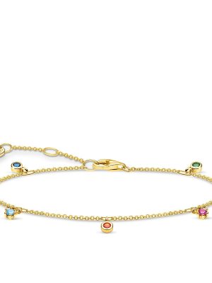 Thomas Sabo Armband - Farbige Steine - A1998-488-7-L19V 750 Gold, 925 Silber vergoldet, Synthetischer Korund, Zirkonia gold