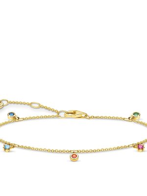 Thomas Sabo Armband - Farbige Steine - A1998-488-7-L19V 750 Gold, 925 Silber vergoldet, Synthetischer Korund, Zirkonia gold