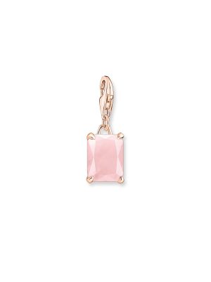 Thomas Sabo Charm - Großer Stein Rosa - 1867-536-9 925 Silber vergoldet, Edelstein rosa