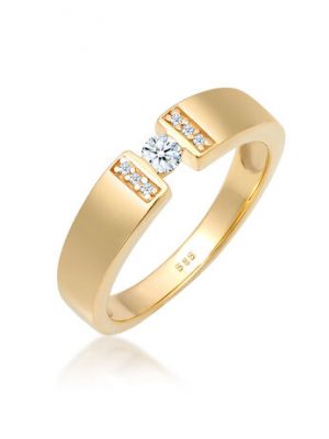 Elli DIAMONDS Ring Verlobung Diamant 0.14 Ct. 585 Gelbgold, Gold