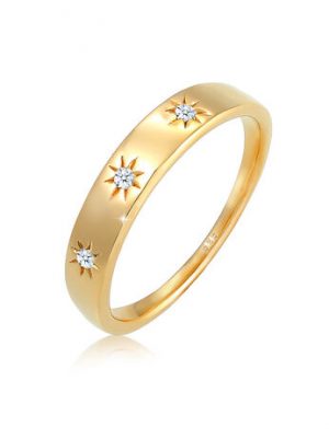 Elli DIAMONDS Ring Verlobung Stern Diamant (0.045Ct.) 585 Gelbgold, Gold