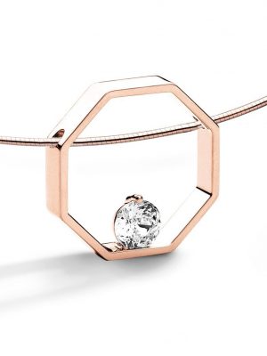 FJF JEWELLERY Halskette - Octagon Weiß - FJF0010004RWH rosegold