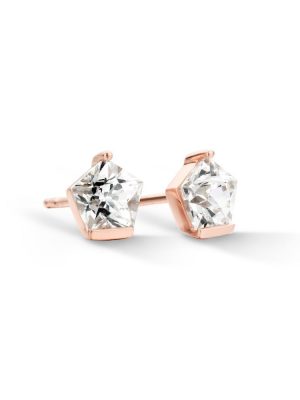 FJF JEWELLERY Ohrstecker - Pentagon Weiß - FJF0030002RWH roségold