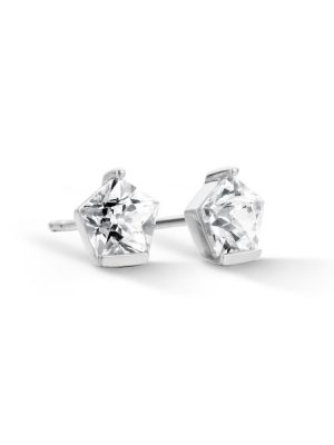 FJF JEWELLERY Ohrstecker - Pentagon Weiß - FJF0030002SWH silber