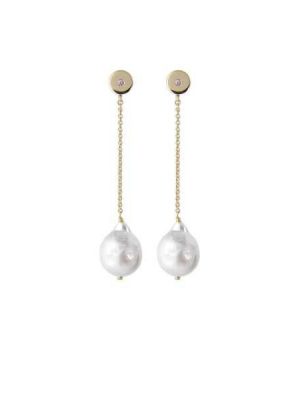 Jeberg Ohrstecker - Baroque Pearl - 5960+5919-short 925 Silber vergoldet, Süßwasserperle gold