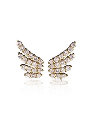 Jeberg Ohrstecker - Shooting Star - 5905 925 Silber vergoldet, Zirkonia gold