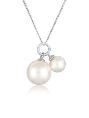 Anhänger aus Sterlingsilber mit Zuchtperlen Floral Rund Weiß Perlen Anhänger aus Sterlingsilber mit Zuchtperlen Floral Rund Weiß Perlen