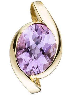 SIGO Anhänger 333 Gold Gelbgold 1 Amethyst lila violett Goldanhänger