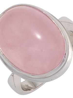 SIGO Damen Ring 925 Sterling Silber rhodiniert 1 Rosenquarz rosa Silberring