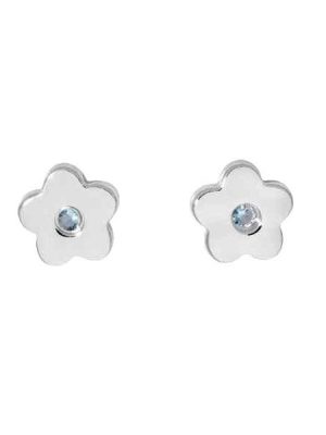 Schneider Basic Ohrstecker - Silber - Blume Blau - SK12 925 Silber blau